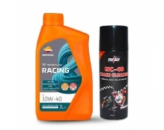 KHUYẾN MÃI ĐẶC BIỆT: Mua 01 Chai Dầu nhớt Repsol Racing 4T 10W-40 GÍA: 270.000đ Tặng Chai Bôi trơn sên Thunder 400ml